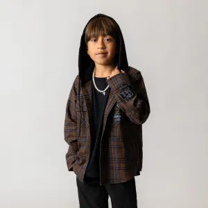 808ALLDAY *Youth/Toddler  Brown/Black Flannel