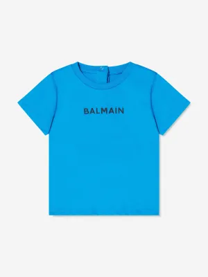 Balmain Baby Boys Logo T-Shirt in Blue