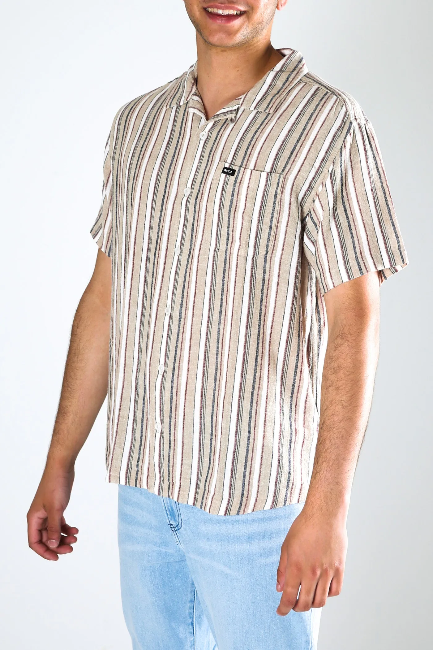 Beat Stripe Short Sleeve Khaki