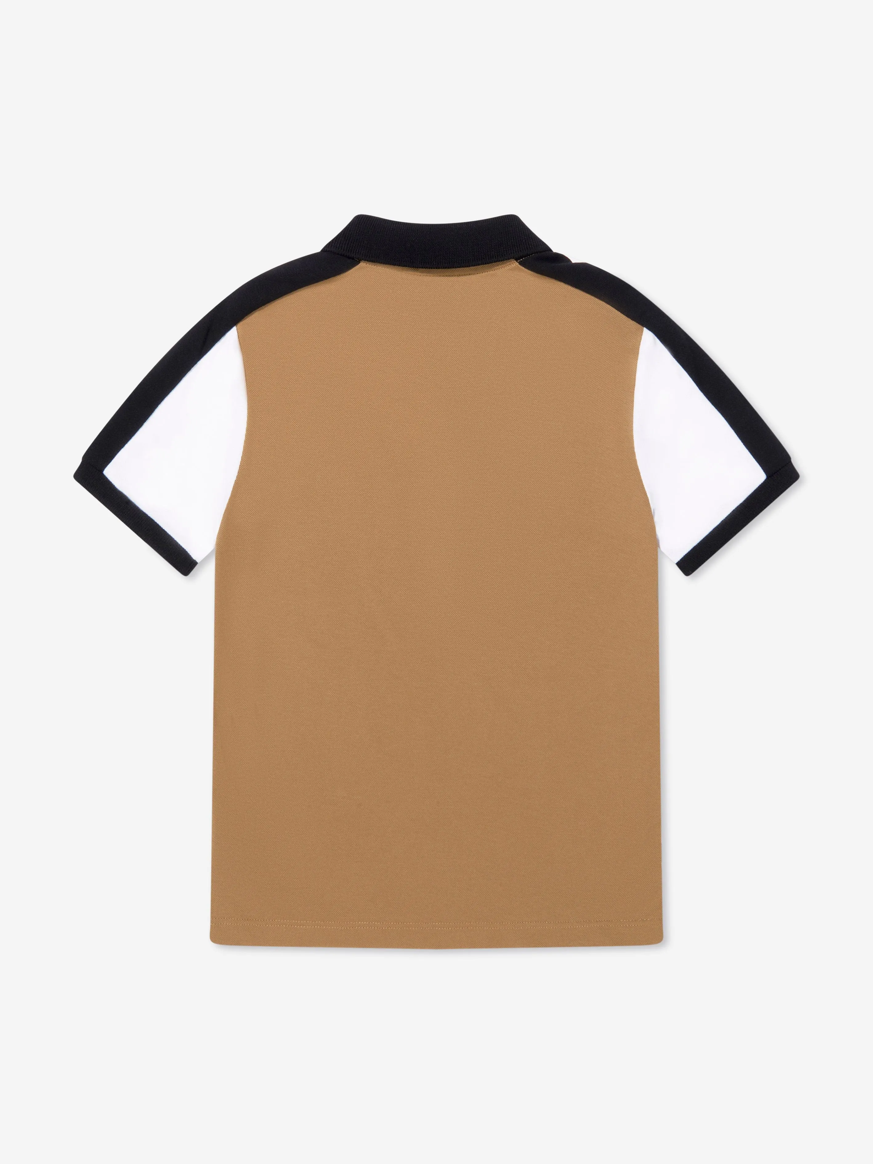 BOSS Boys Contrast Colour Polo Shirt In Beige