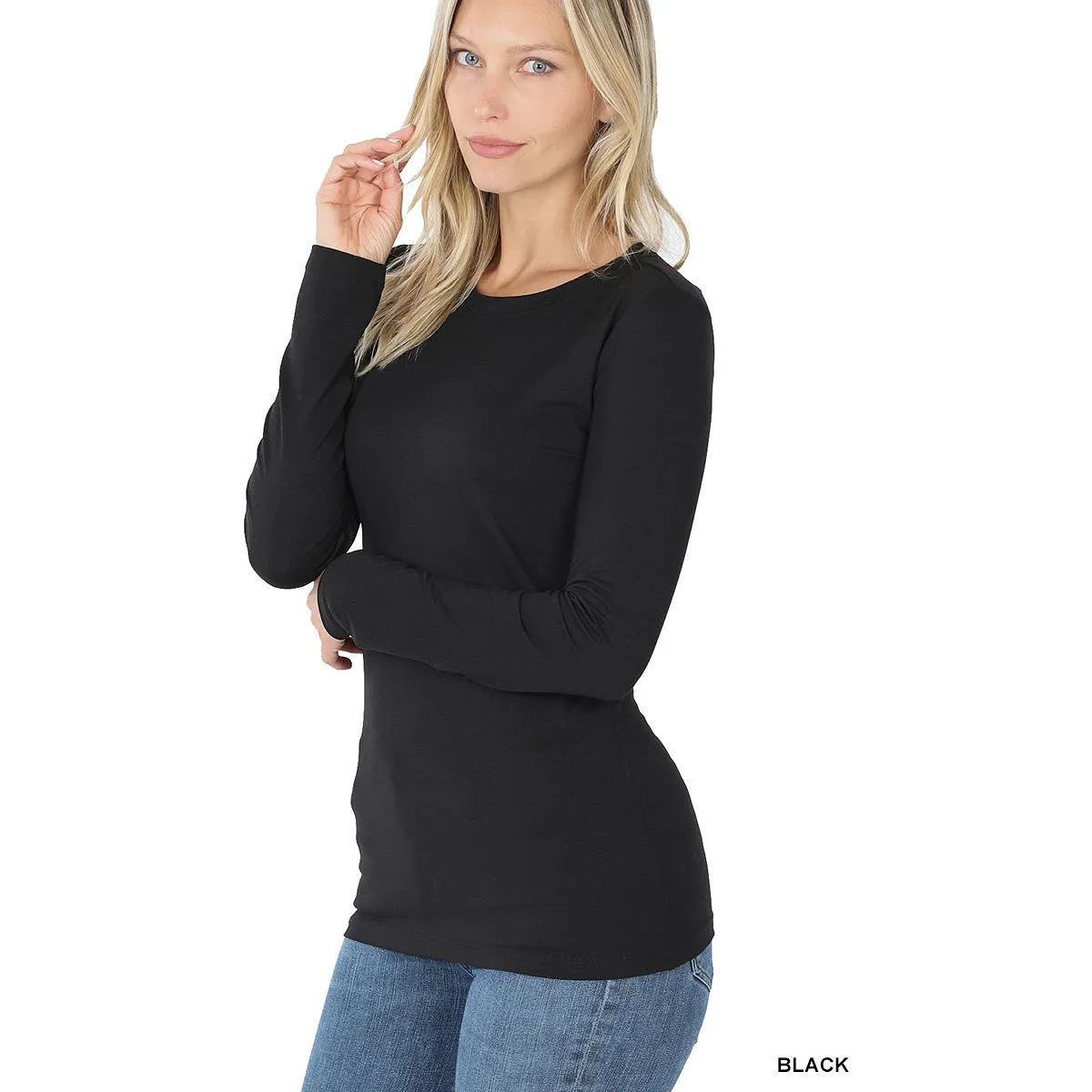 Caitlyn Butter Soft Long Sleeve Top | Black