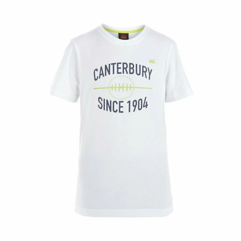 Canterbury Rugby Ball Kids White T-Shirt Ss15