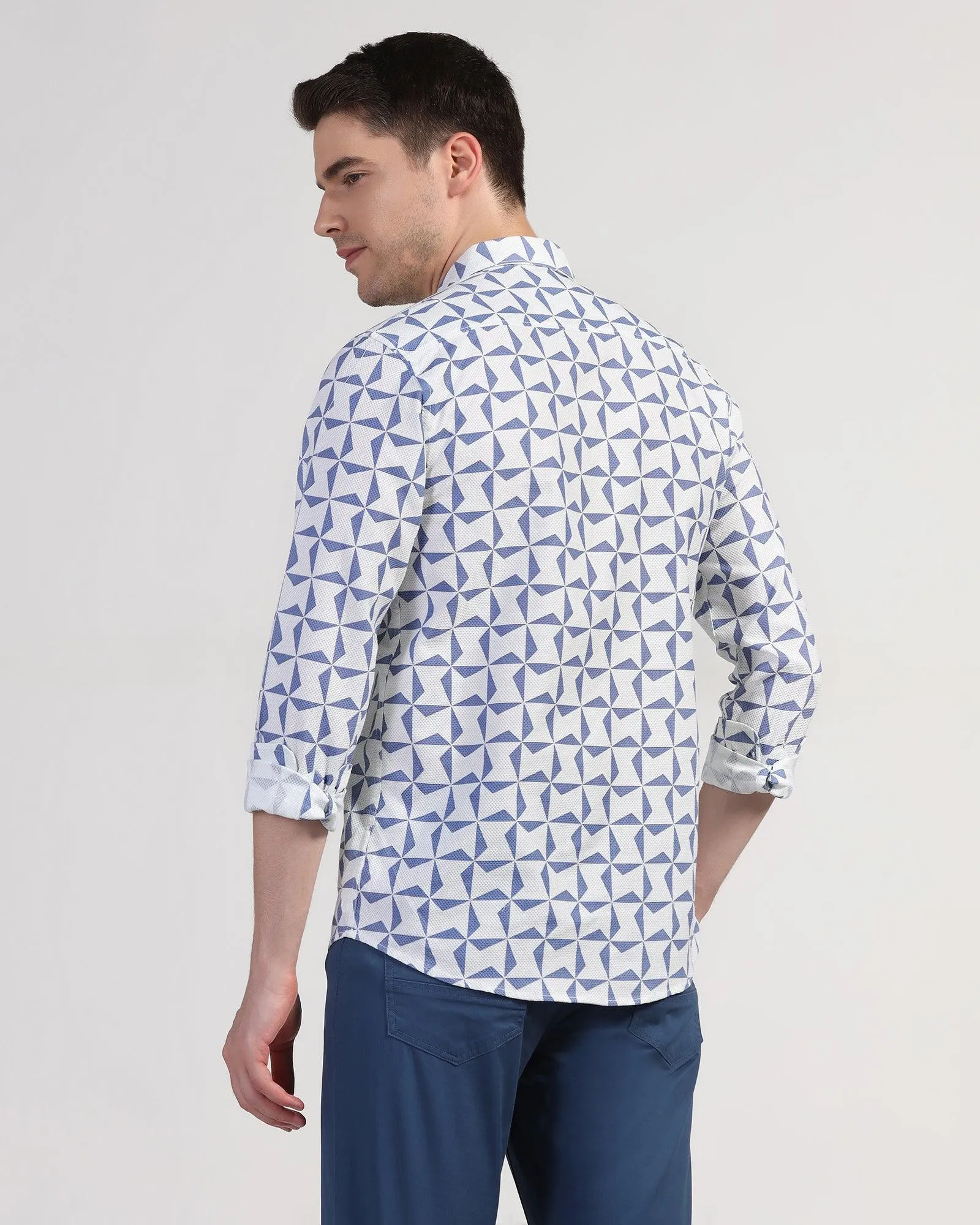 Casual Blue Printed Shirt - Darwin