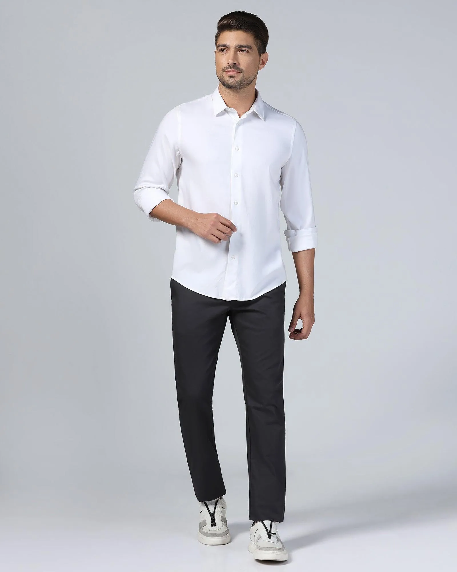 Casual White Solid Shirt - Gerald