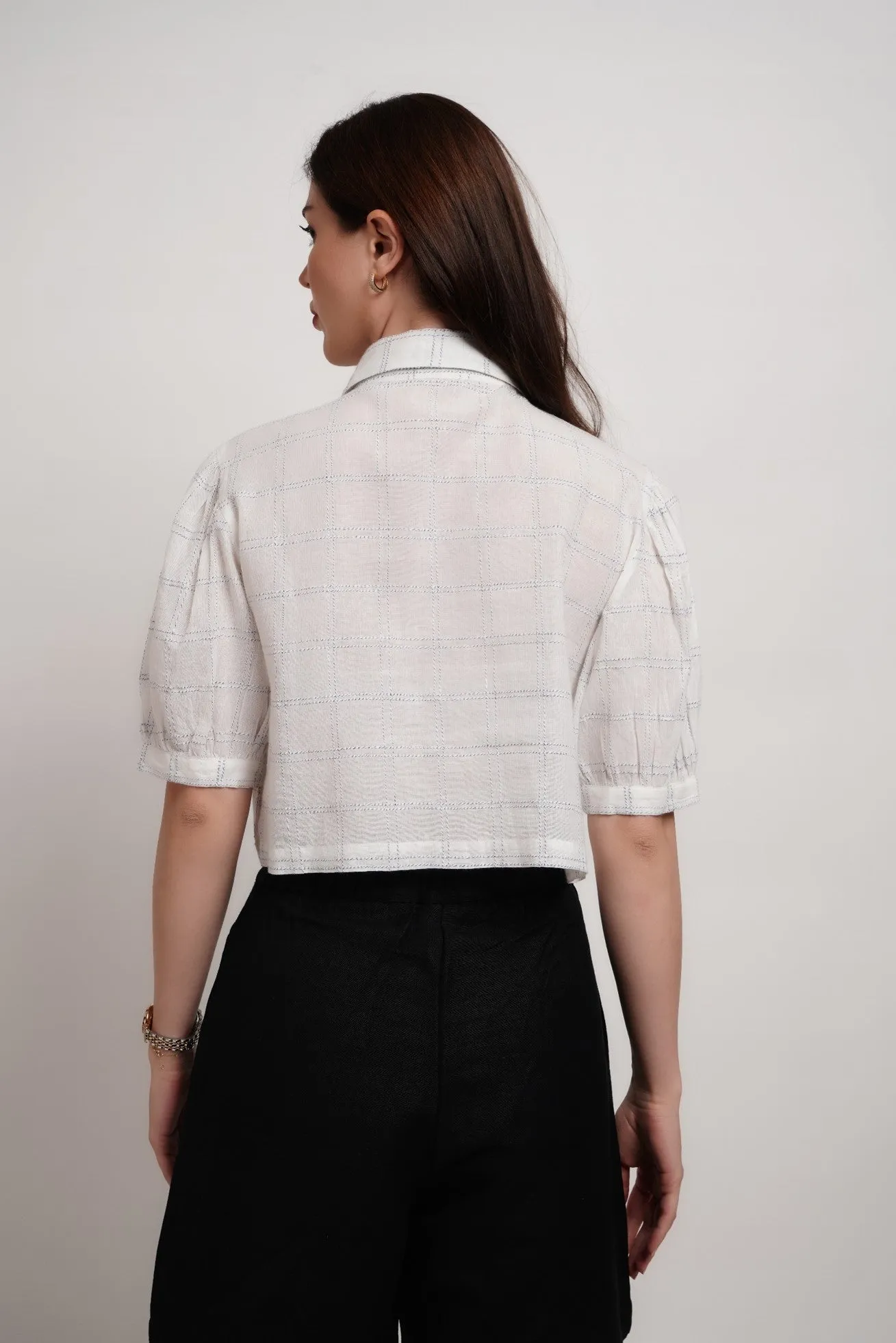 Checked Crop Shirt