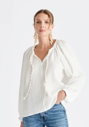 Cheesecloth Peasant Blouse