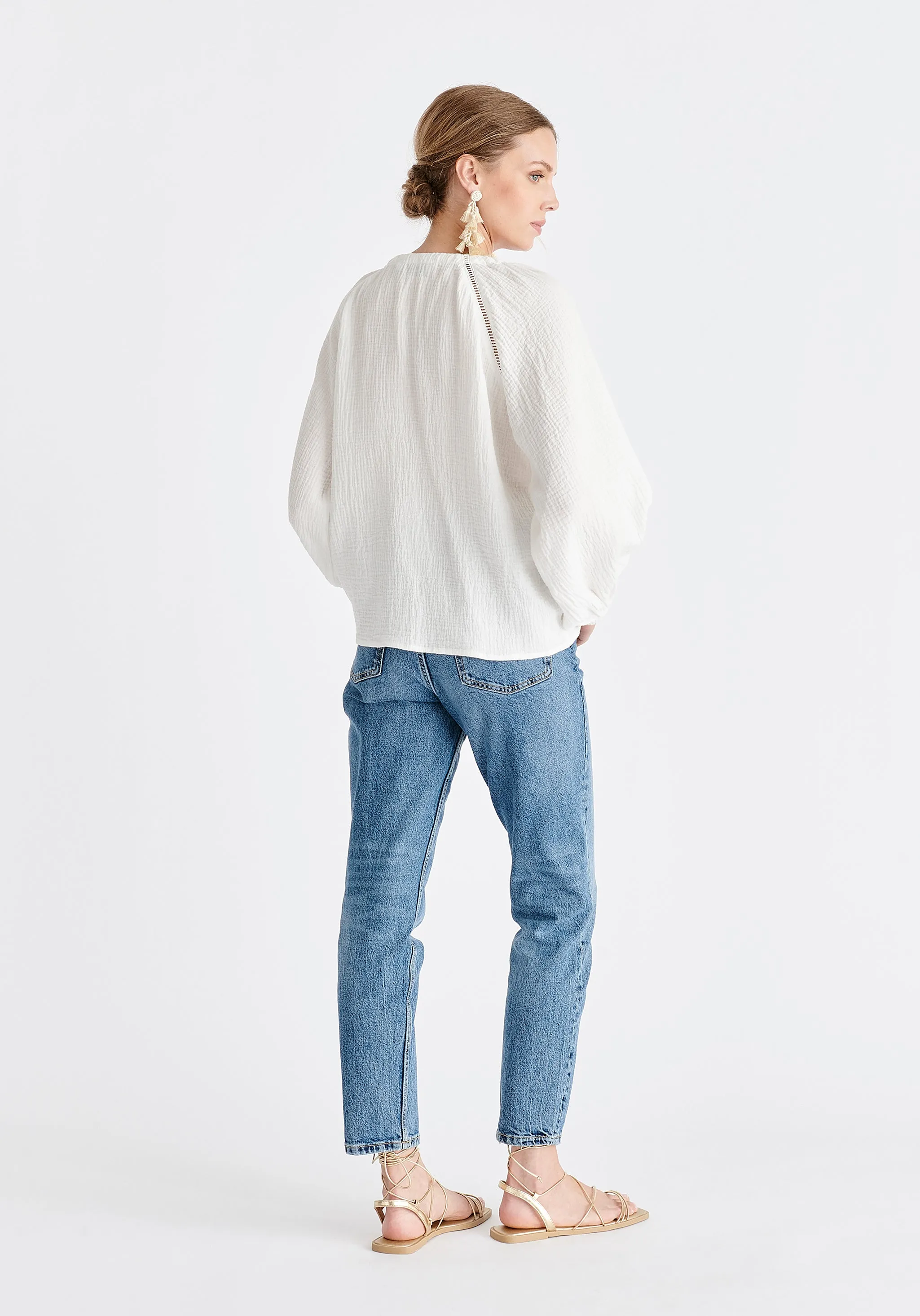 Cheesecloth Peasant Blouse