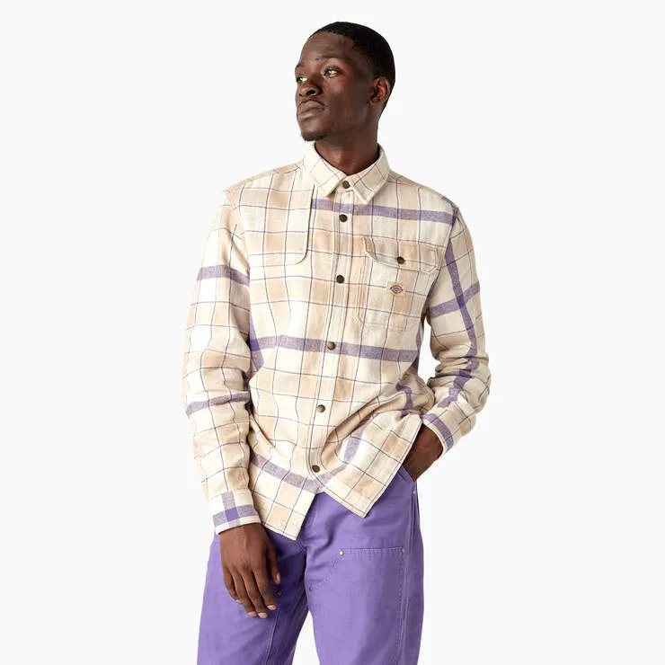 Dickies Nimmons Plaid Long Sleeve Shirt - Light Purple Plaid