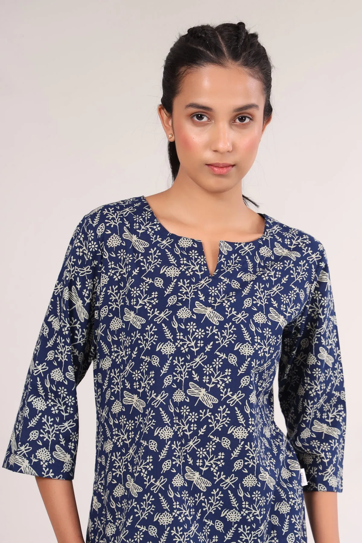 Dragonflies On Blue Loungewear Top Set