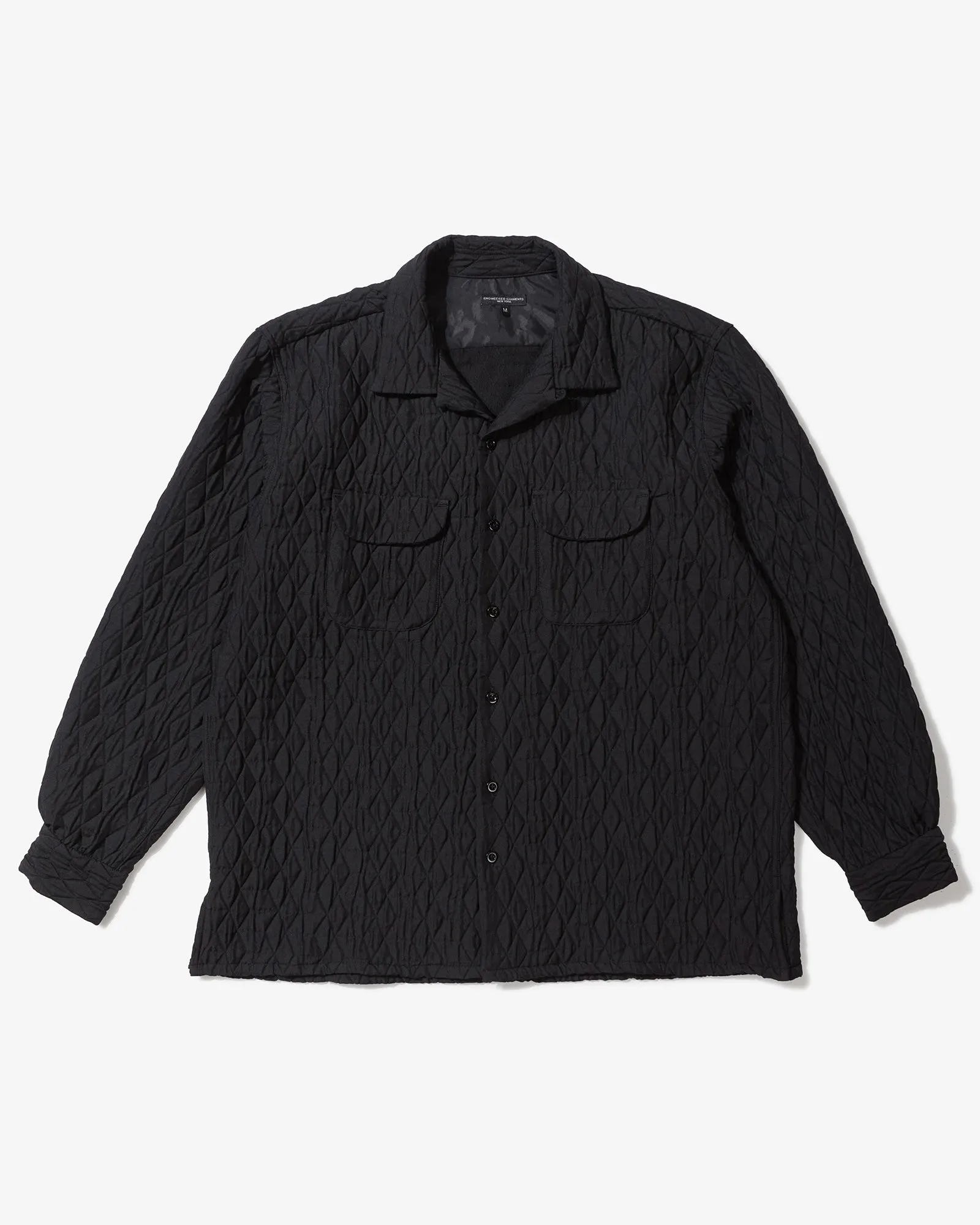 Engineered Garments Classic Shirt Black Polyester Geo Quilt