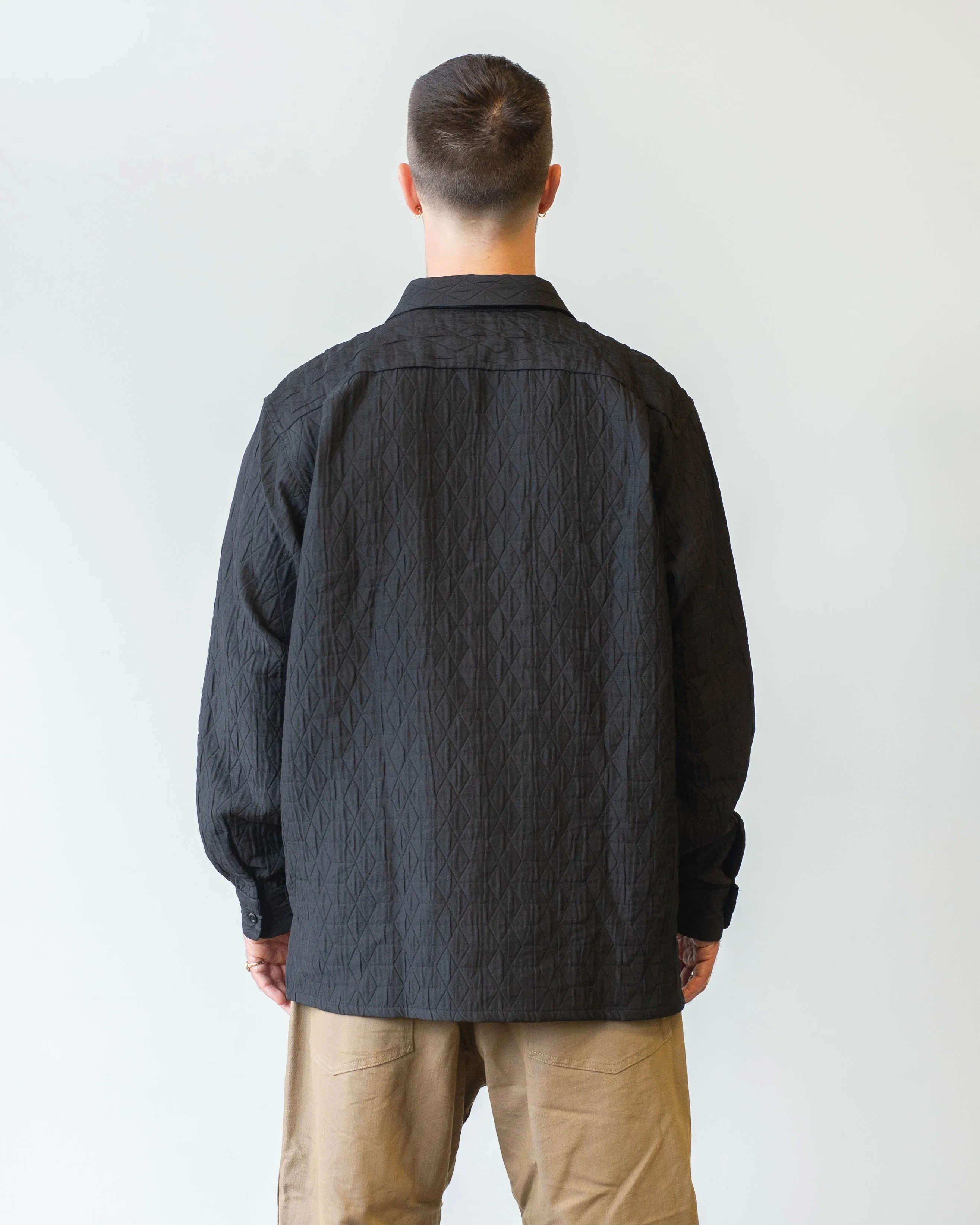 Engineered Garments Classic Shirt Black Polyester Geo Quilt