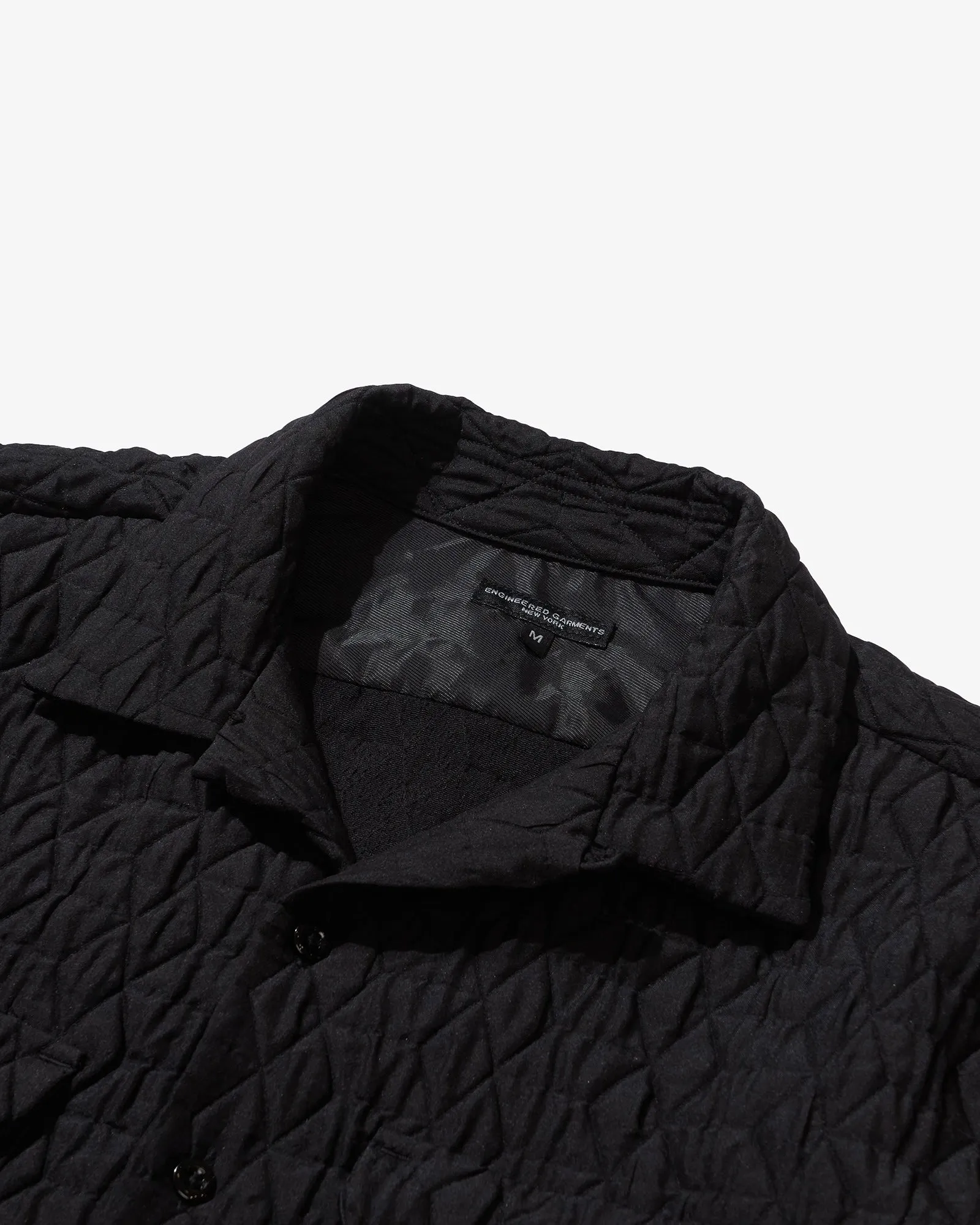 Engineered Garments Classic Shirt Black Polyester Geo Quilt