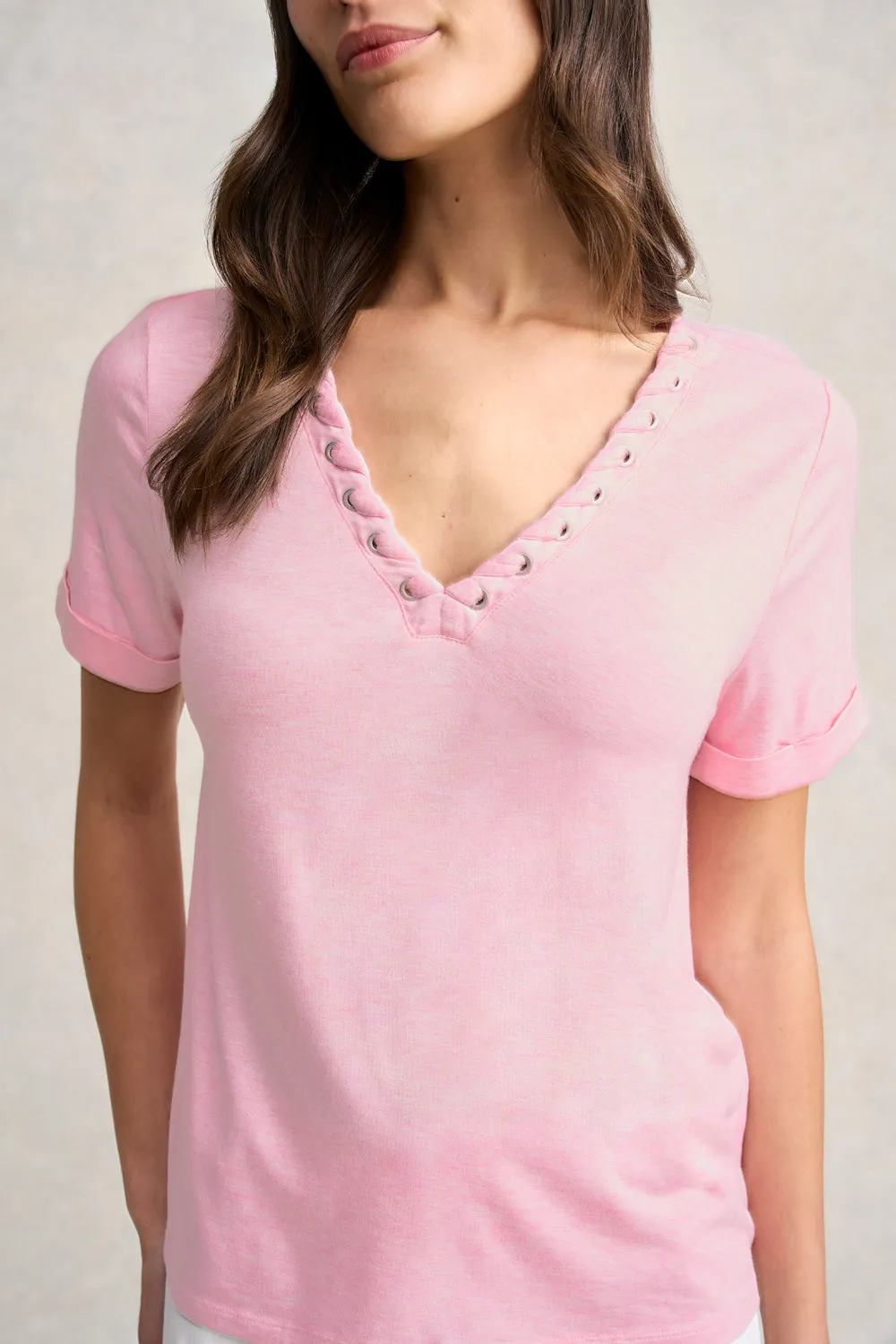 Eyelet Detail T-Shirt