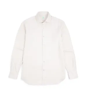 Finamore Cotton Tencel Brushed Flannel Gaeta Luigi Shirt: Cream