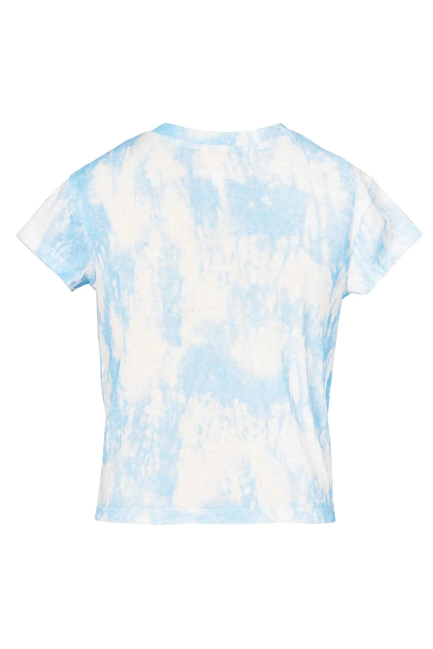 Girls Tie Front Short Sleeve Tie-Dye Top