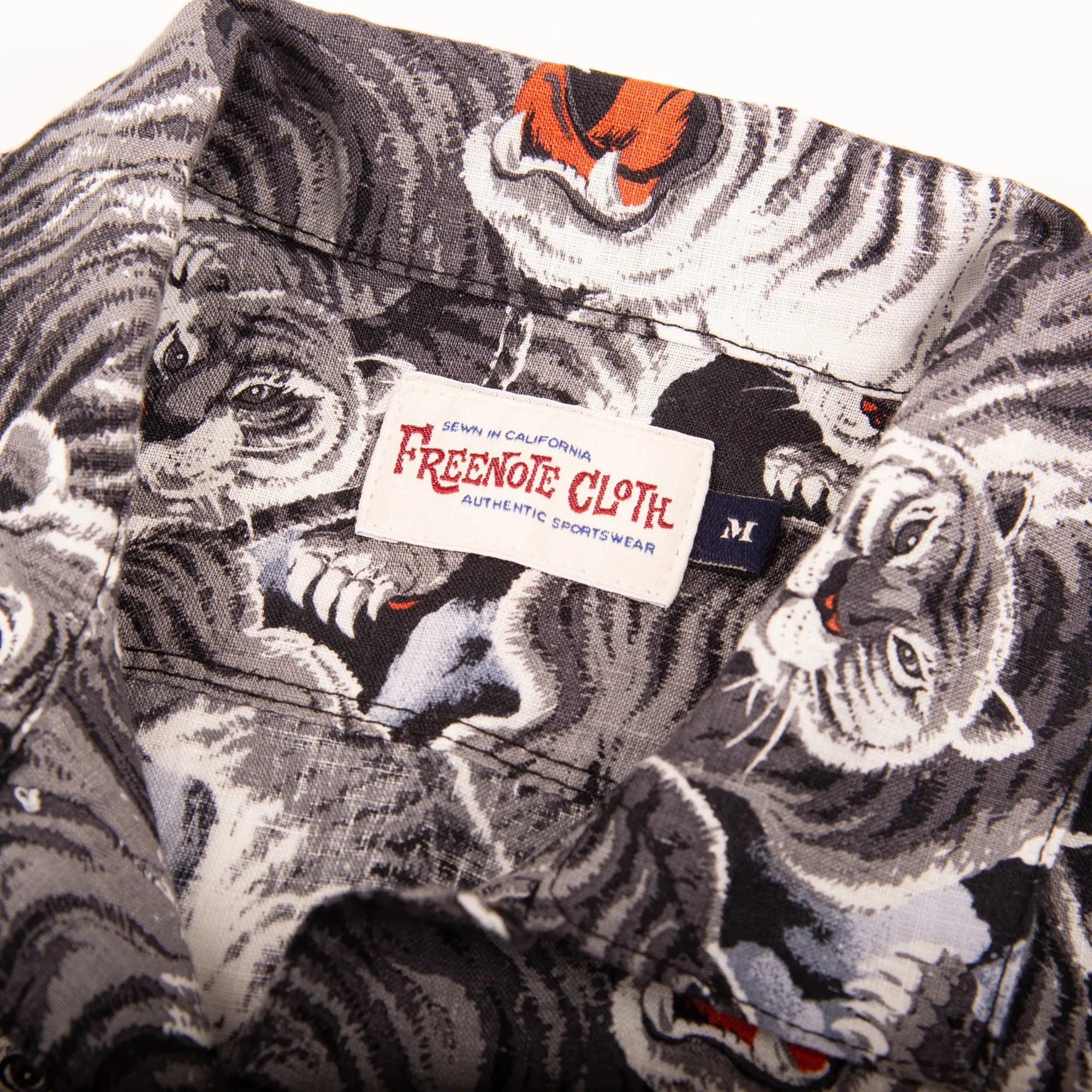 Hawaiian Shirt | Black Tiger | Freenote Cloth