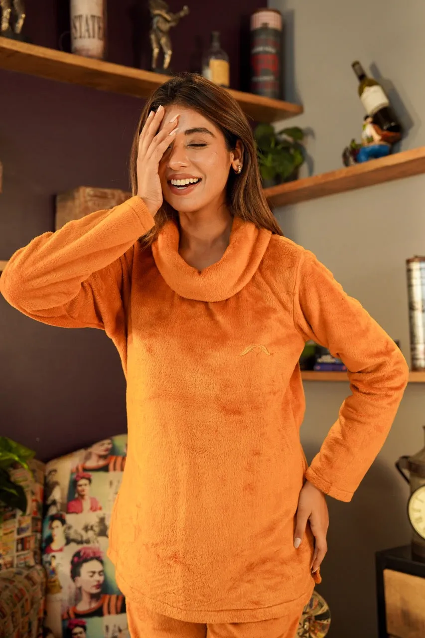 High Neck Super Soft Mustard Woollen Set