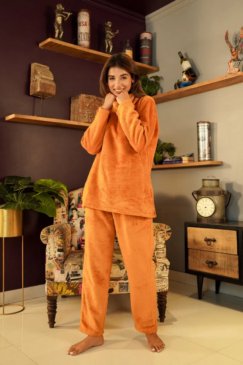 High Neck Super Soft Mustard Woollen Set