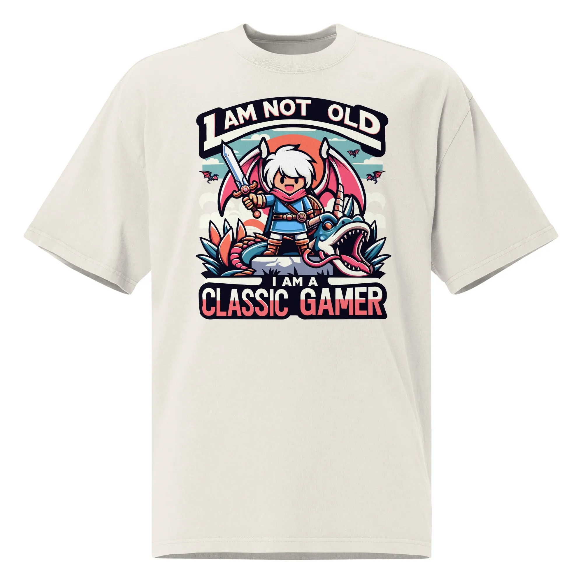 I Am Not Old I Am A Classic Gamer Oversized Faded T-shirt