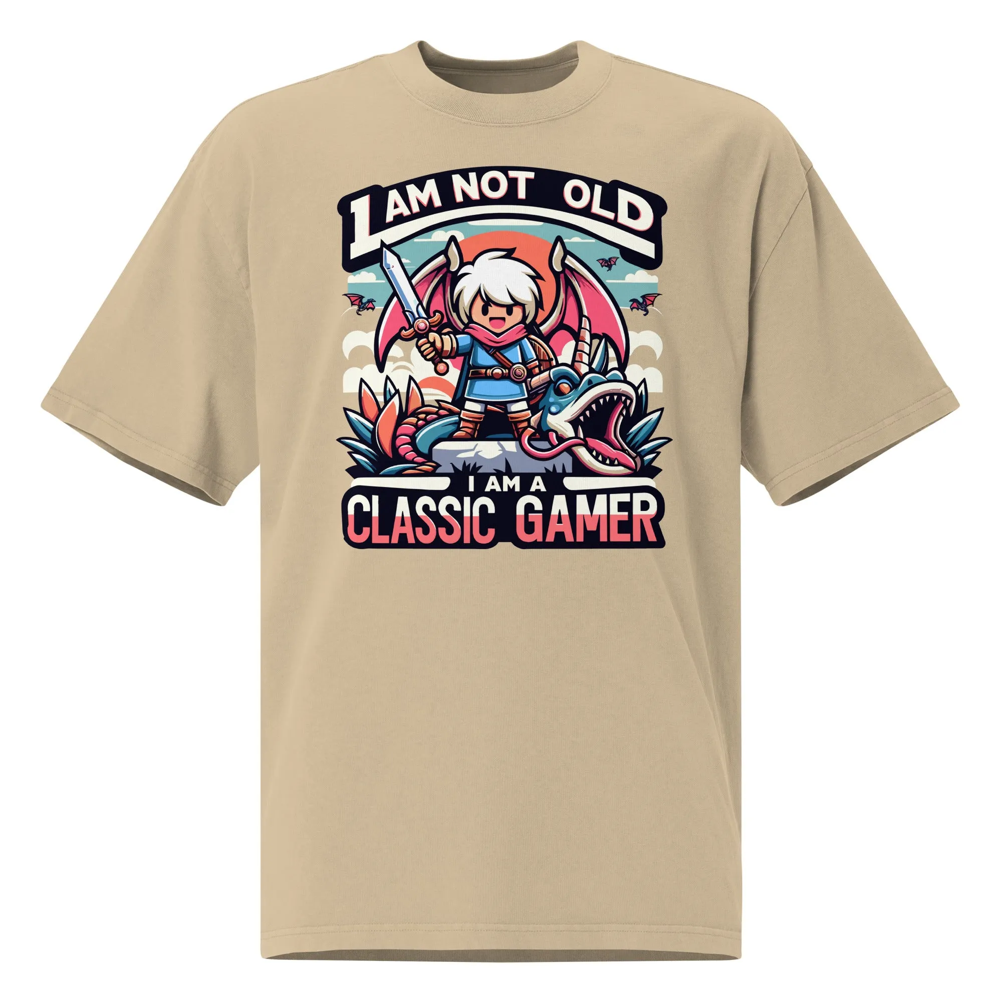 I Am Not Old I Am A Classic Gamer Oversized Faded T-shirt