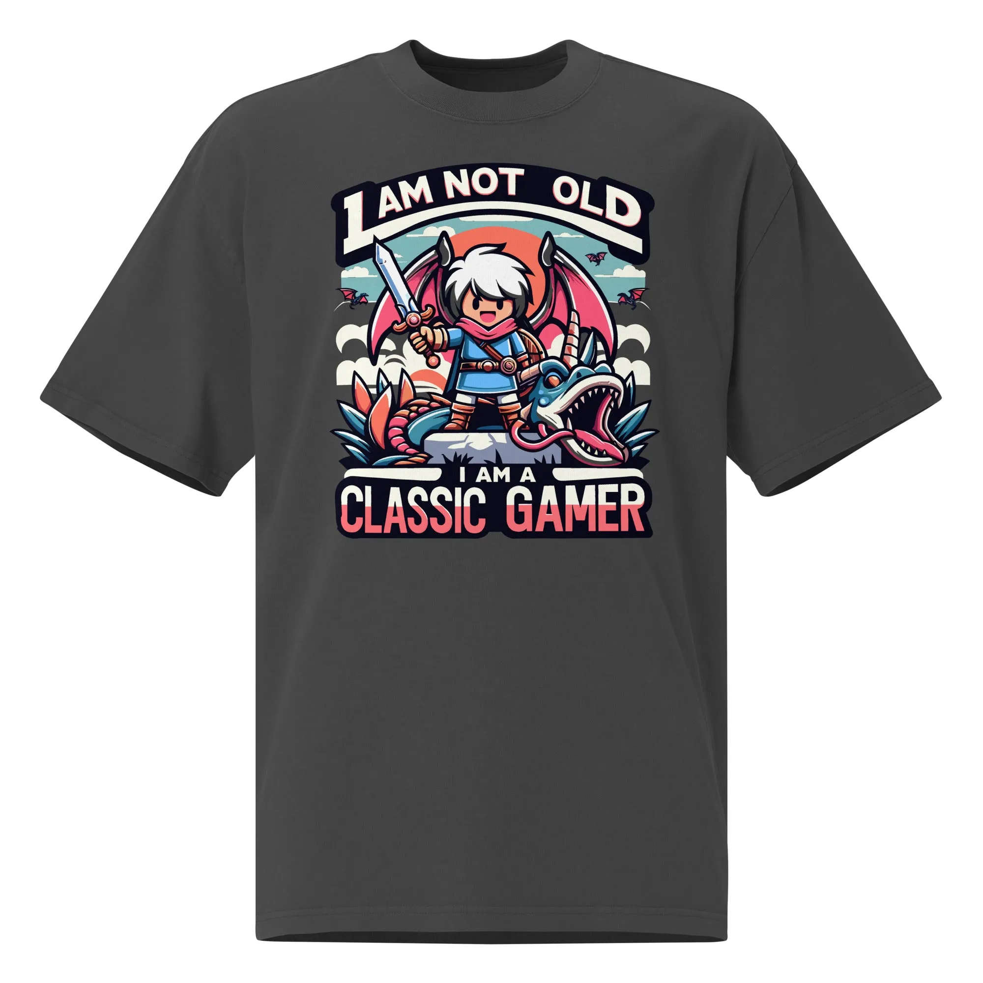 I Am Not Old I Am A Classic Gamer Oversized Faded T-shirt