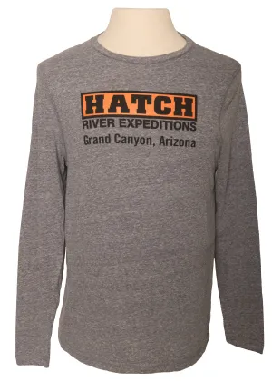 Indie Long Sleeve Tee with Hatch Logo - vintage grey snow