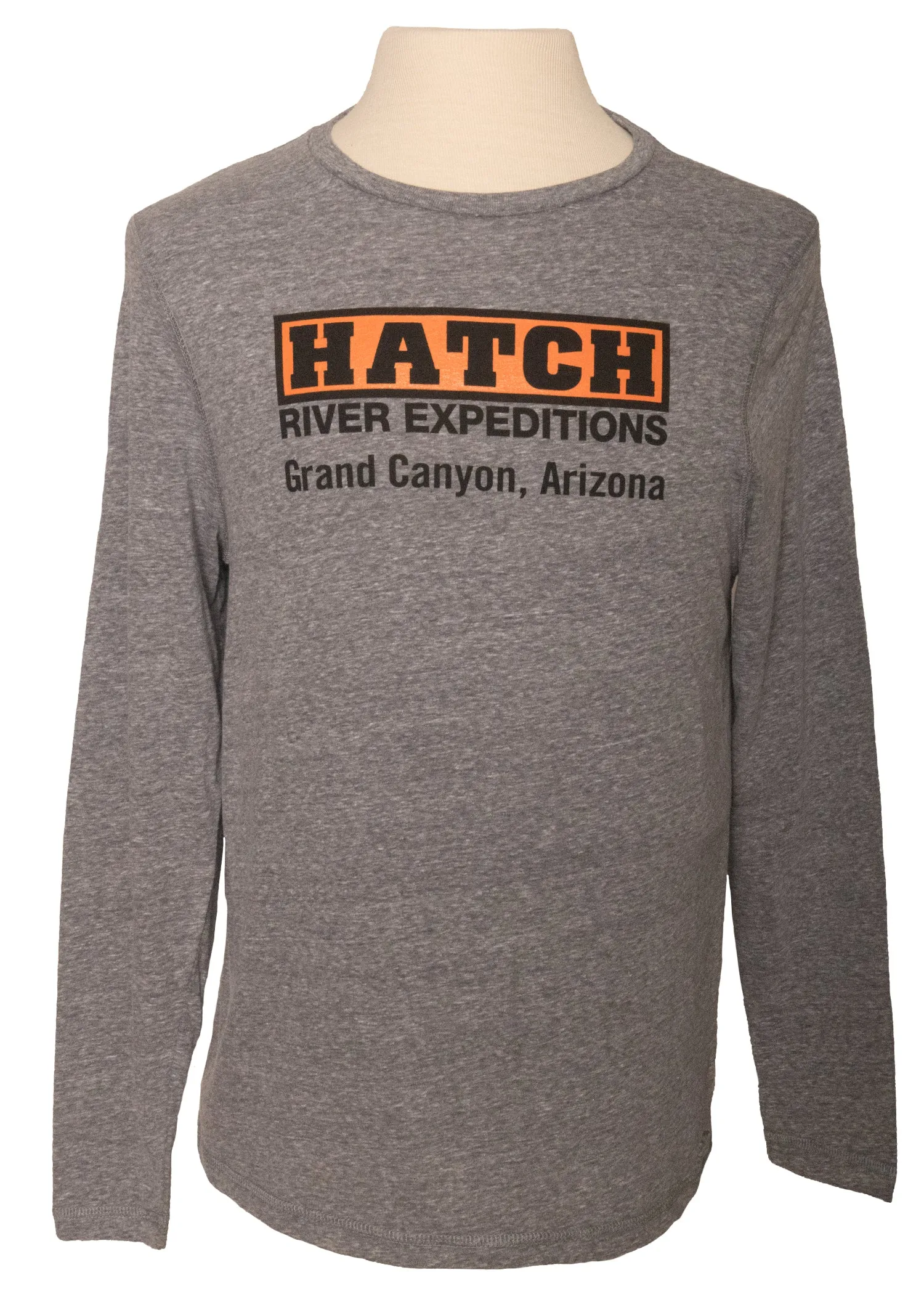 Indie Long Sleeve Tee with Hatch Logo - vintage grey snow