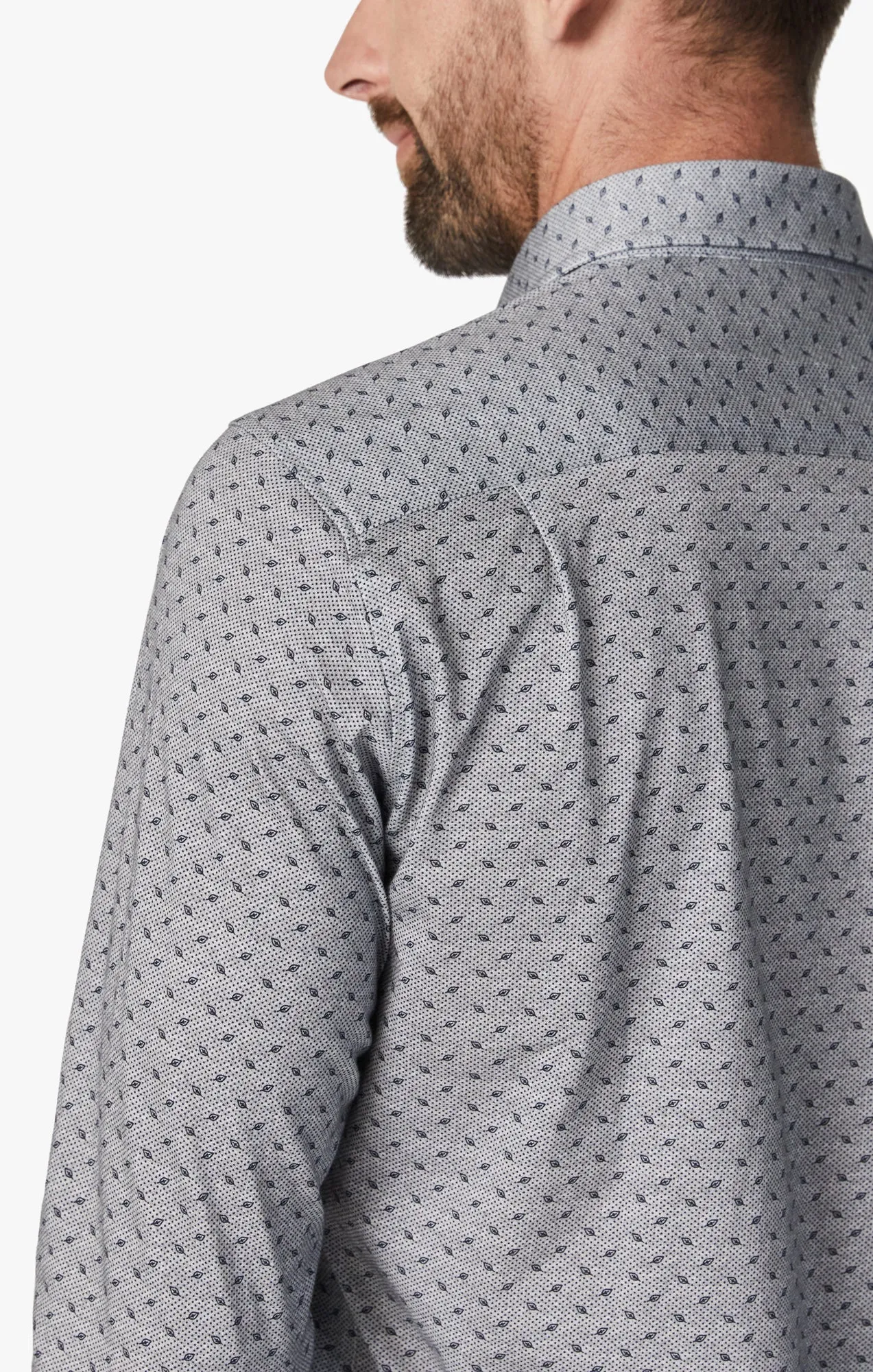 Leaf Design Shirt Grey Melange