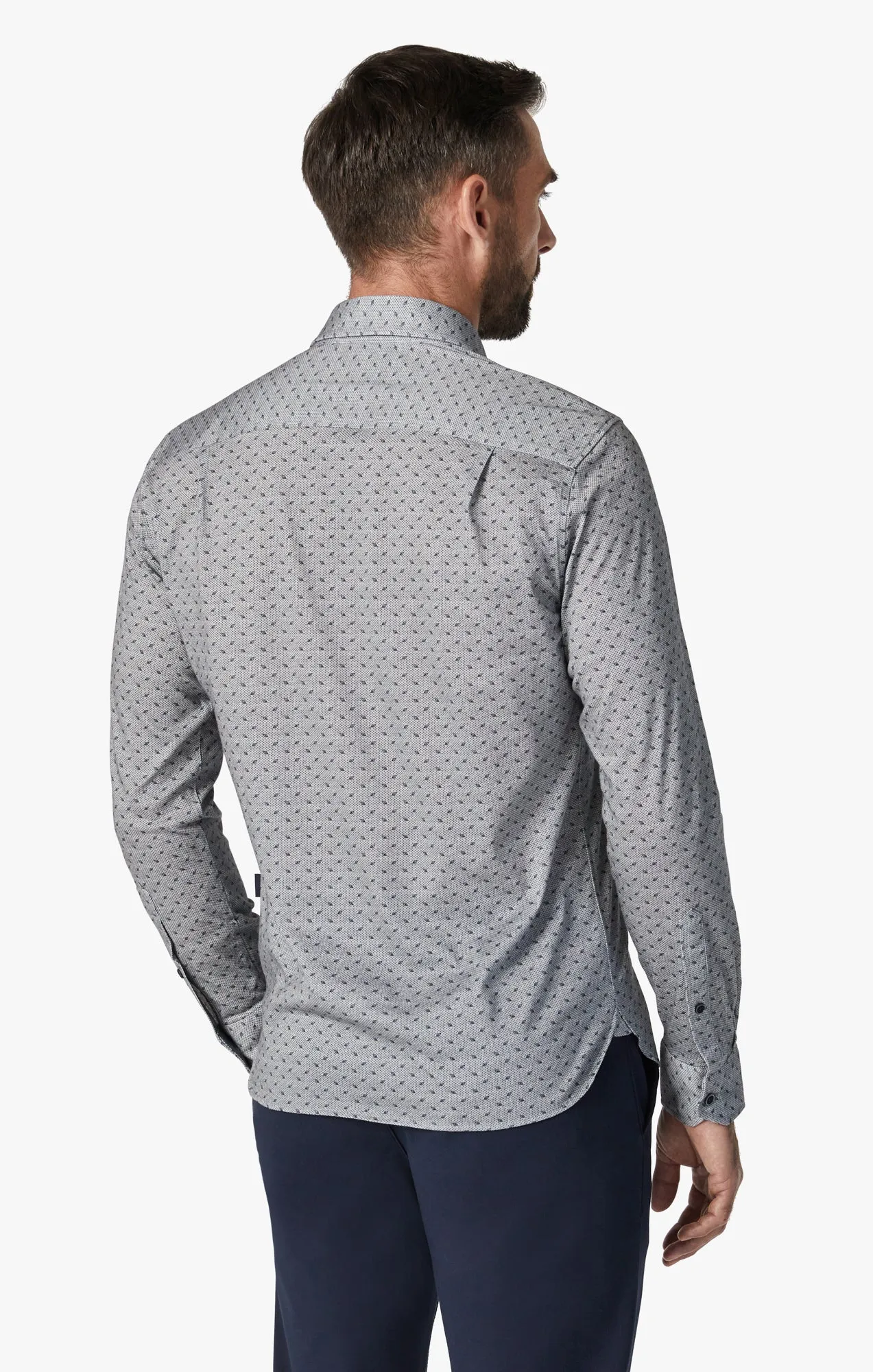 Leaf Design Shirt Grey Melange