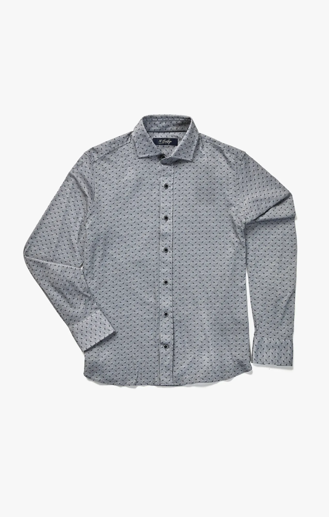 Leaf Design Shirt Grey Melange