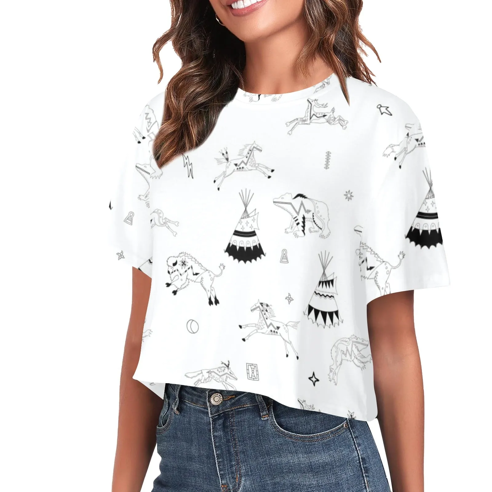 Ledger Dables White Women's Cropped T-shirt