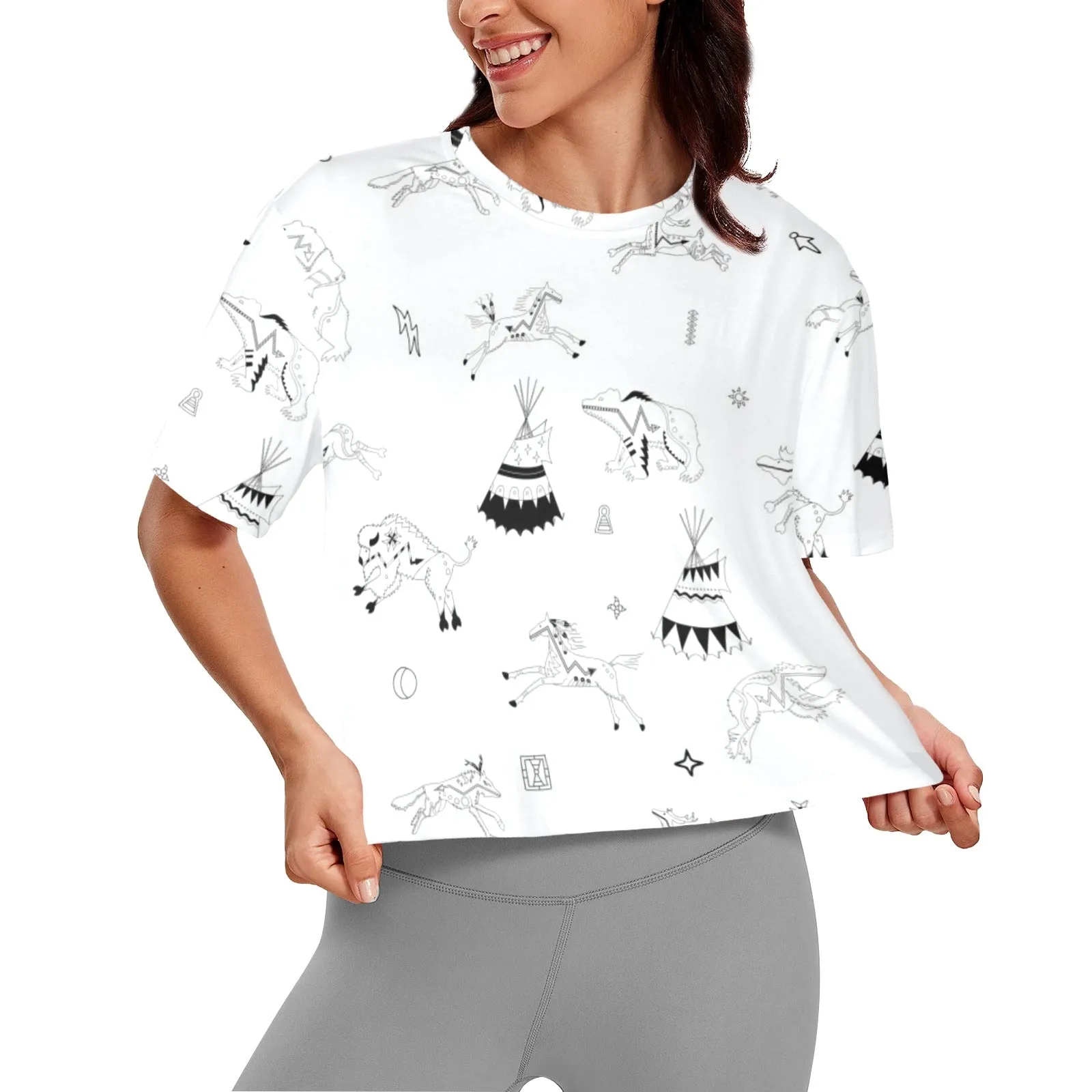 Ledger Dables White Women's Cropped T-shirt