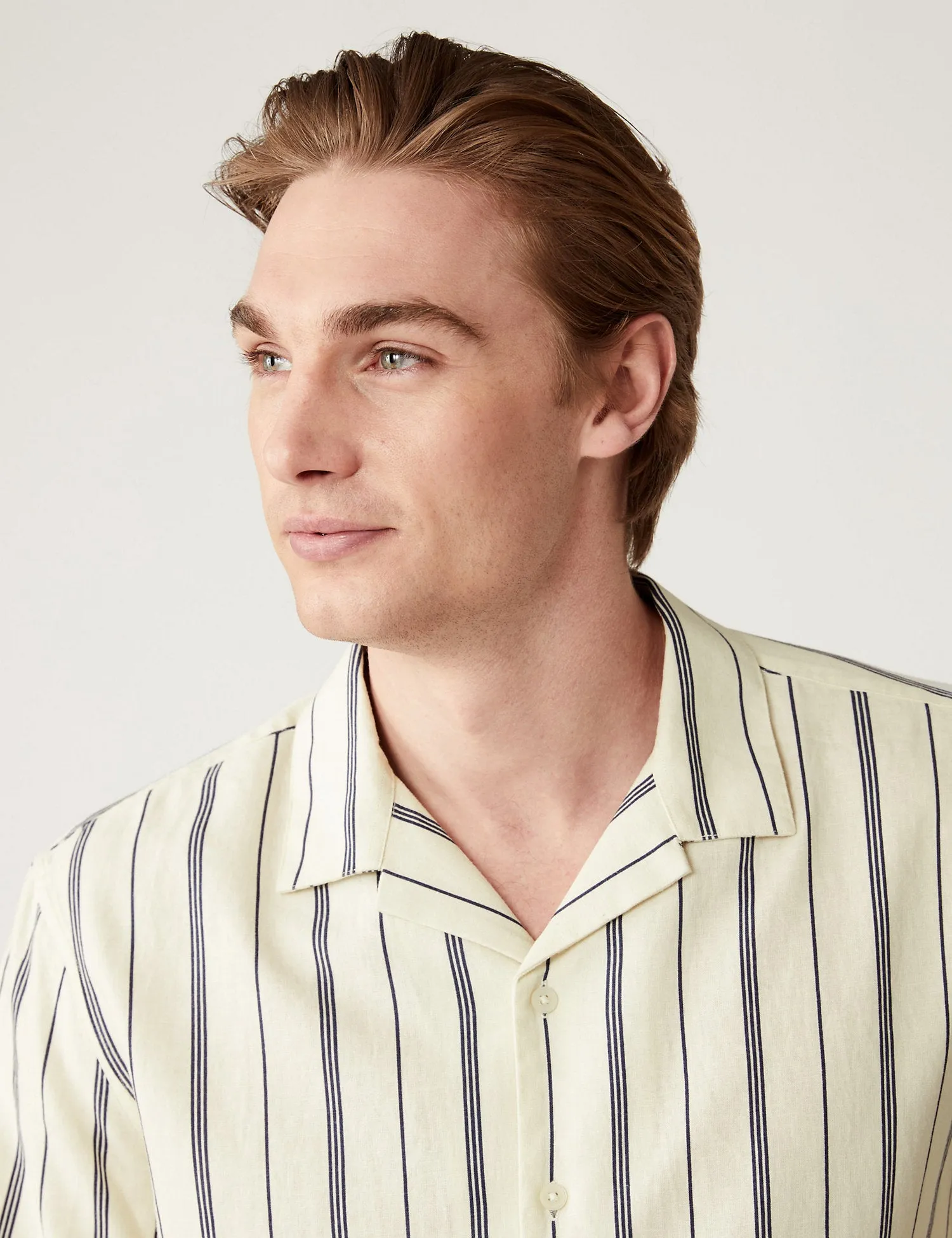 Linen Blend Striped Shirt