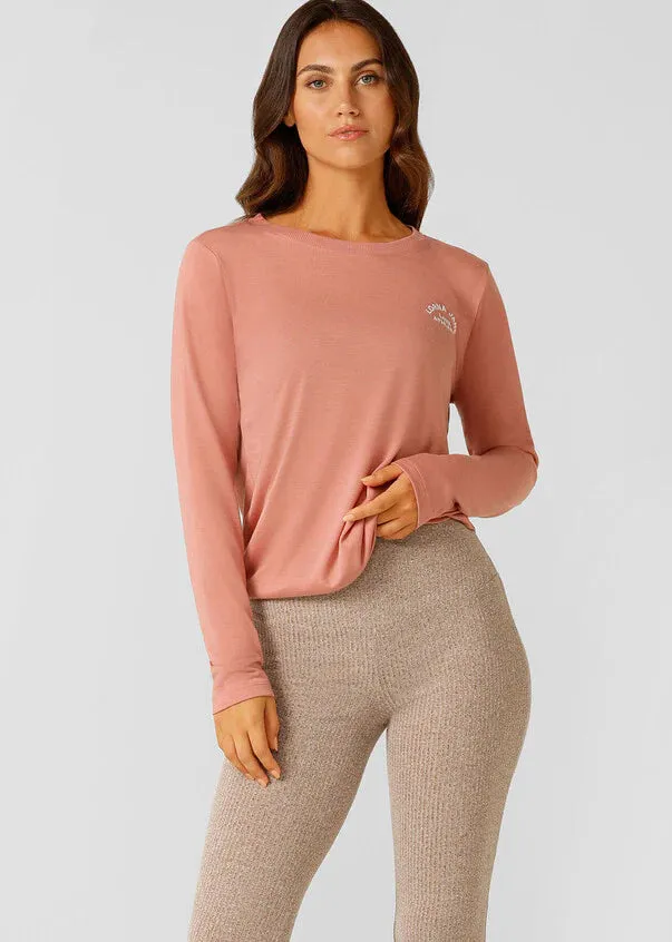 Lorna Jane Lotus Long Sleeve Top - Ash Rose