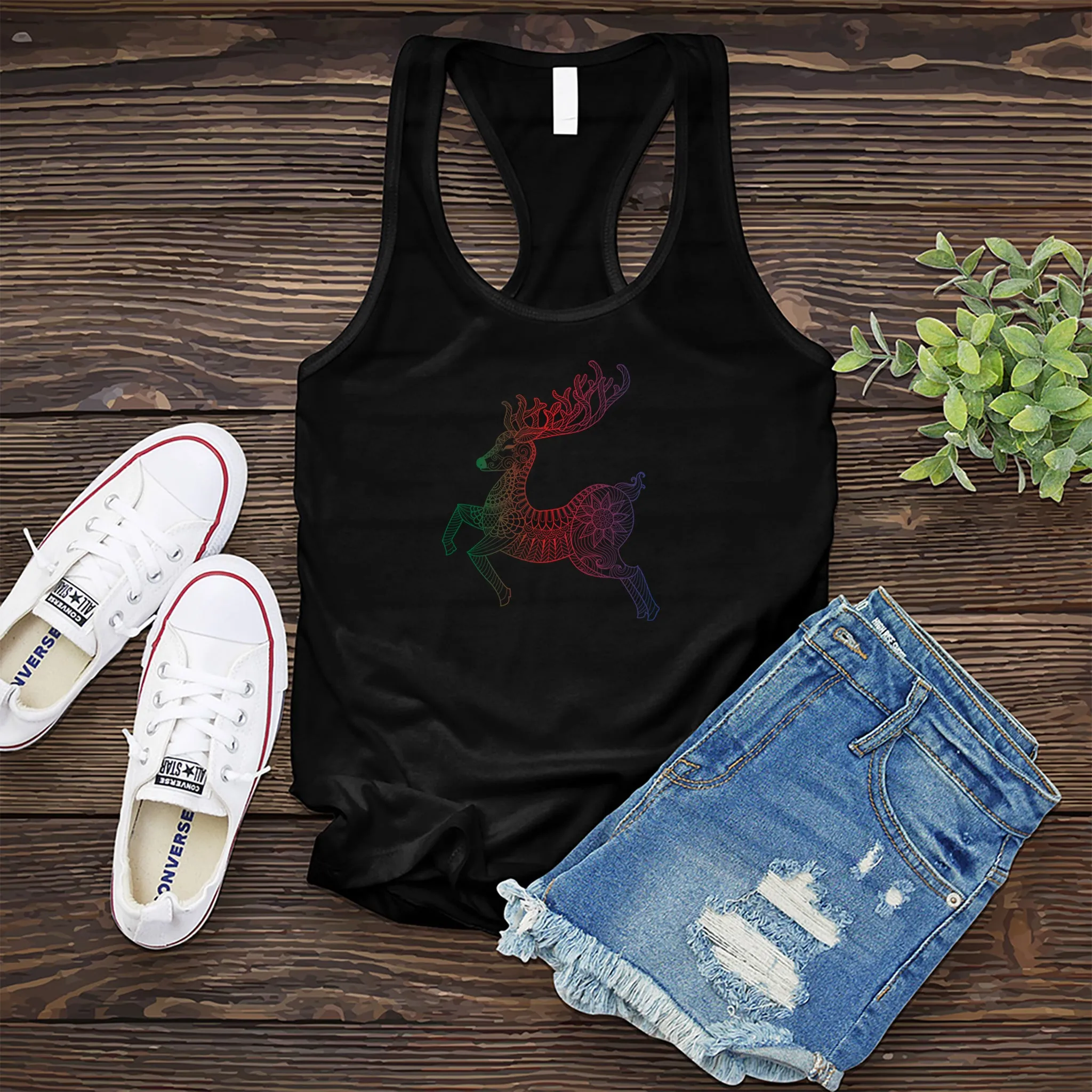 Mandala Reindeer Women's Tank Top