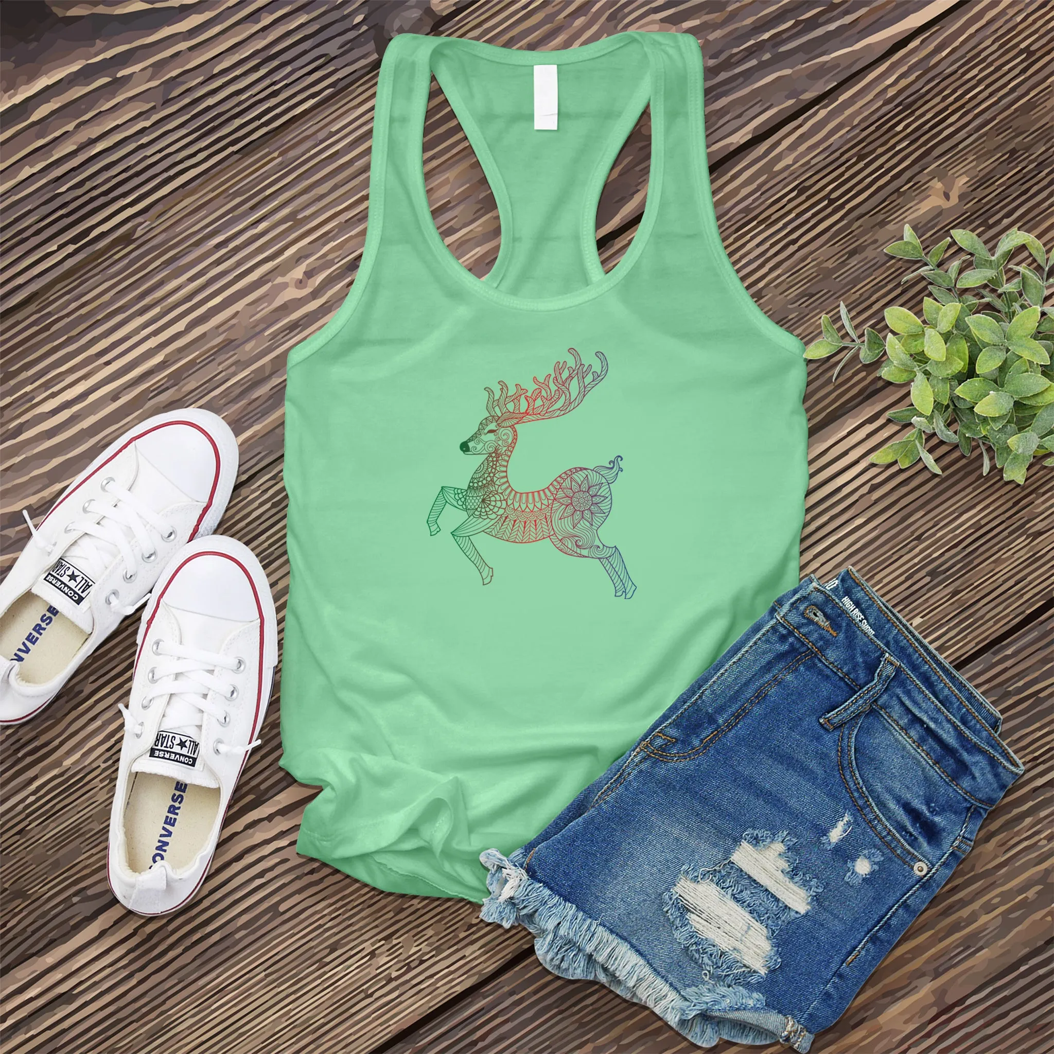 Mandala Reindeer Women's Tank Top