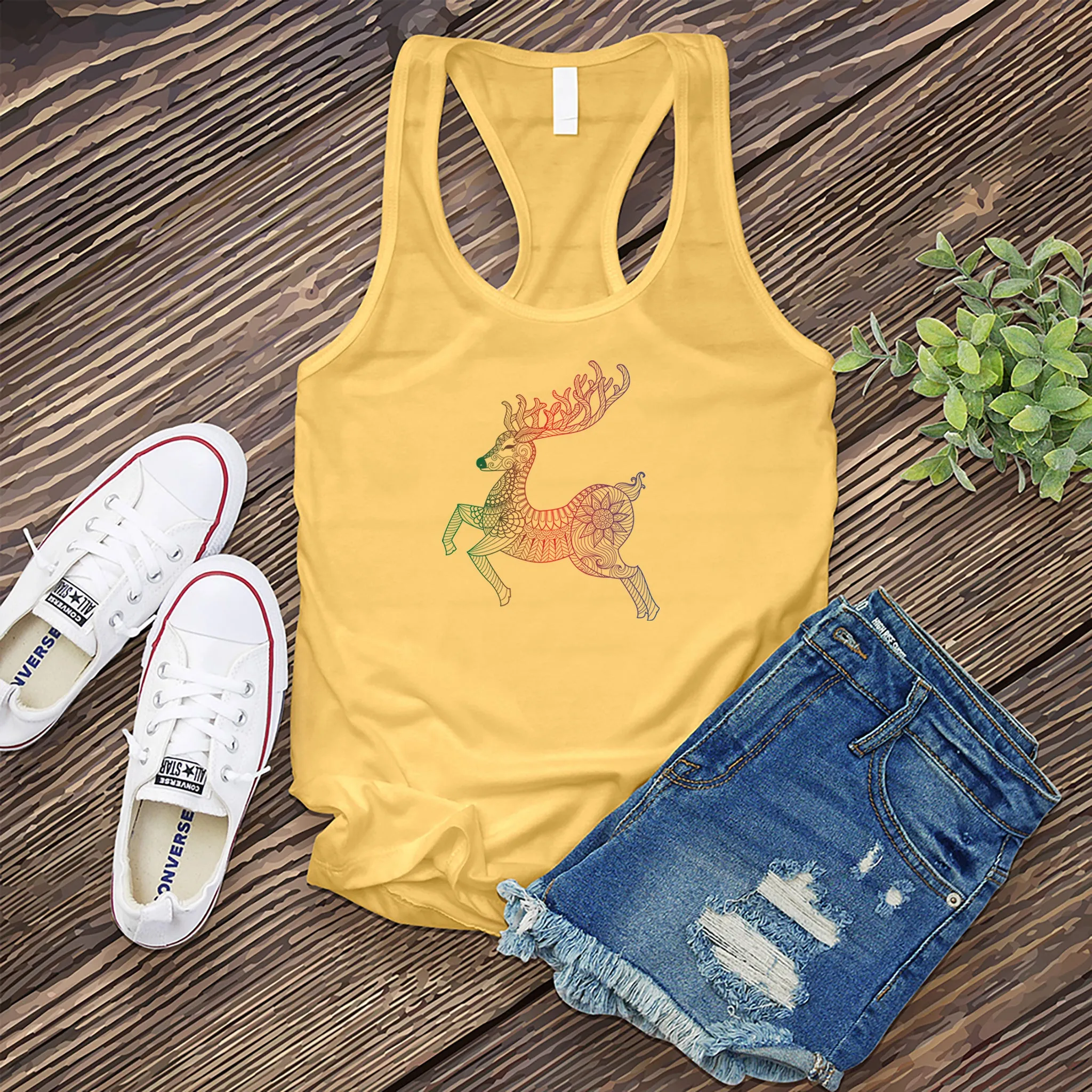 Mandala Reindeer Women's Tank Top