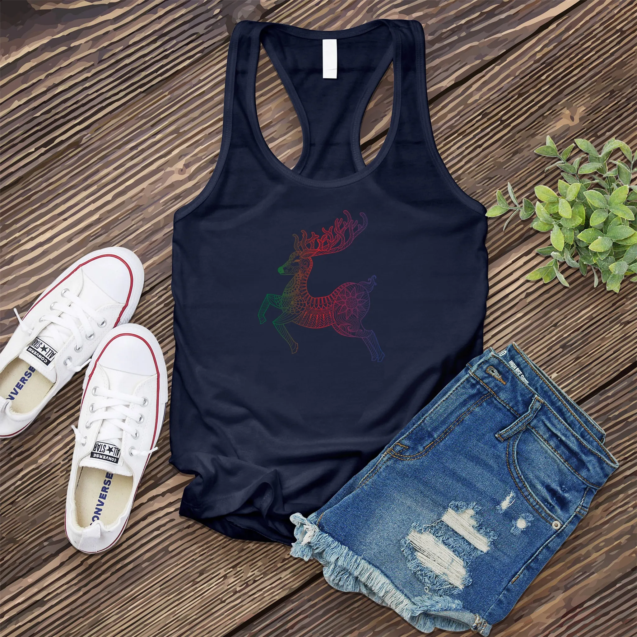 Mandala Reindeer Women's Tank Top