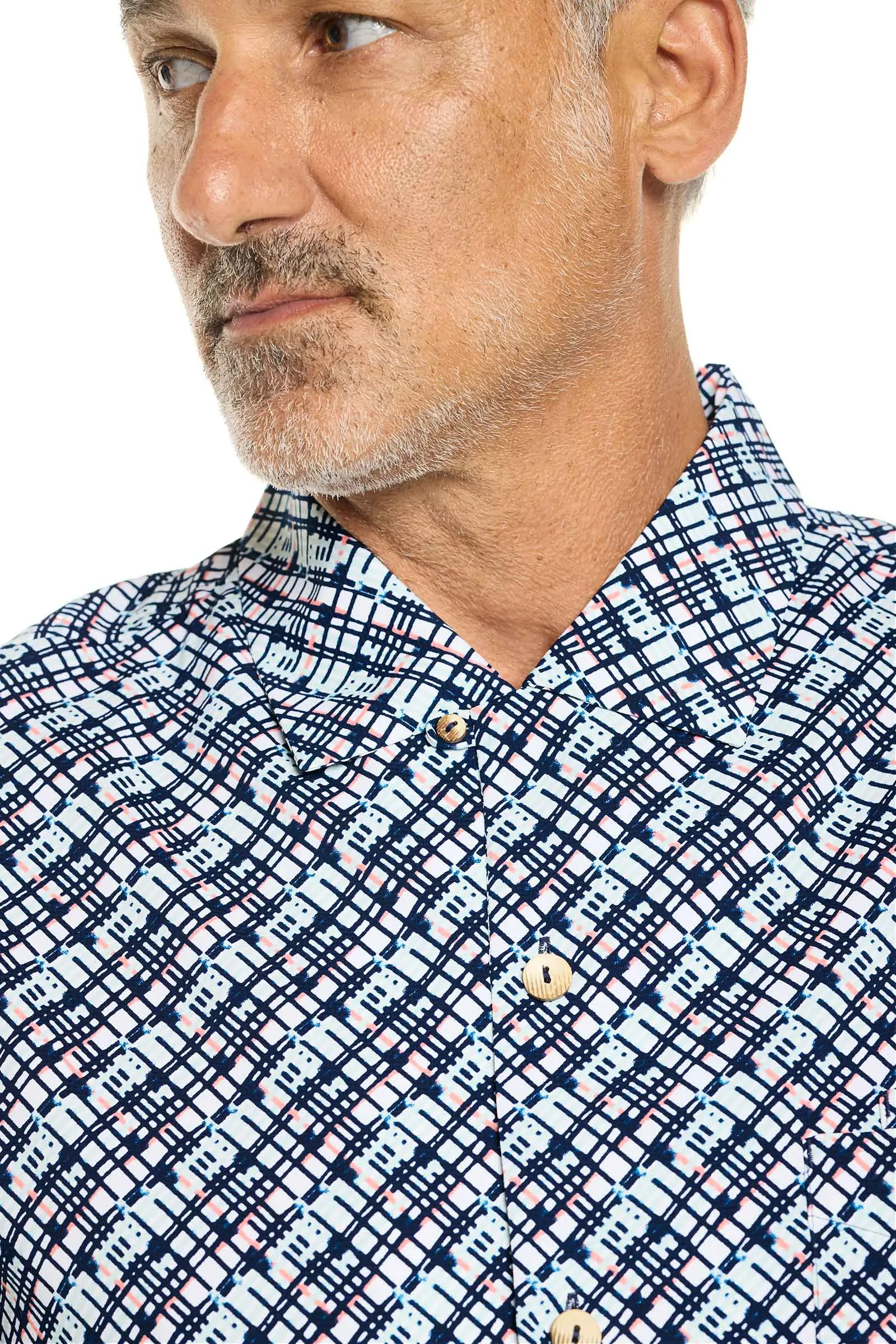 Men's Safari Camp Shirt  |  Navy Gulf Stream Stripe