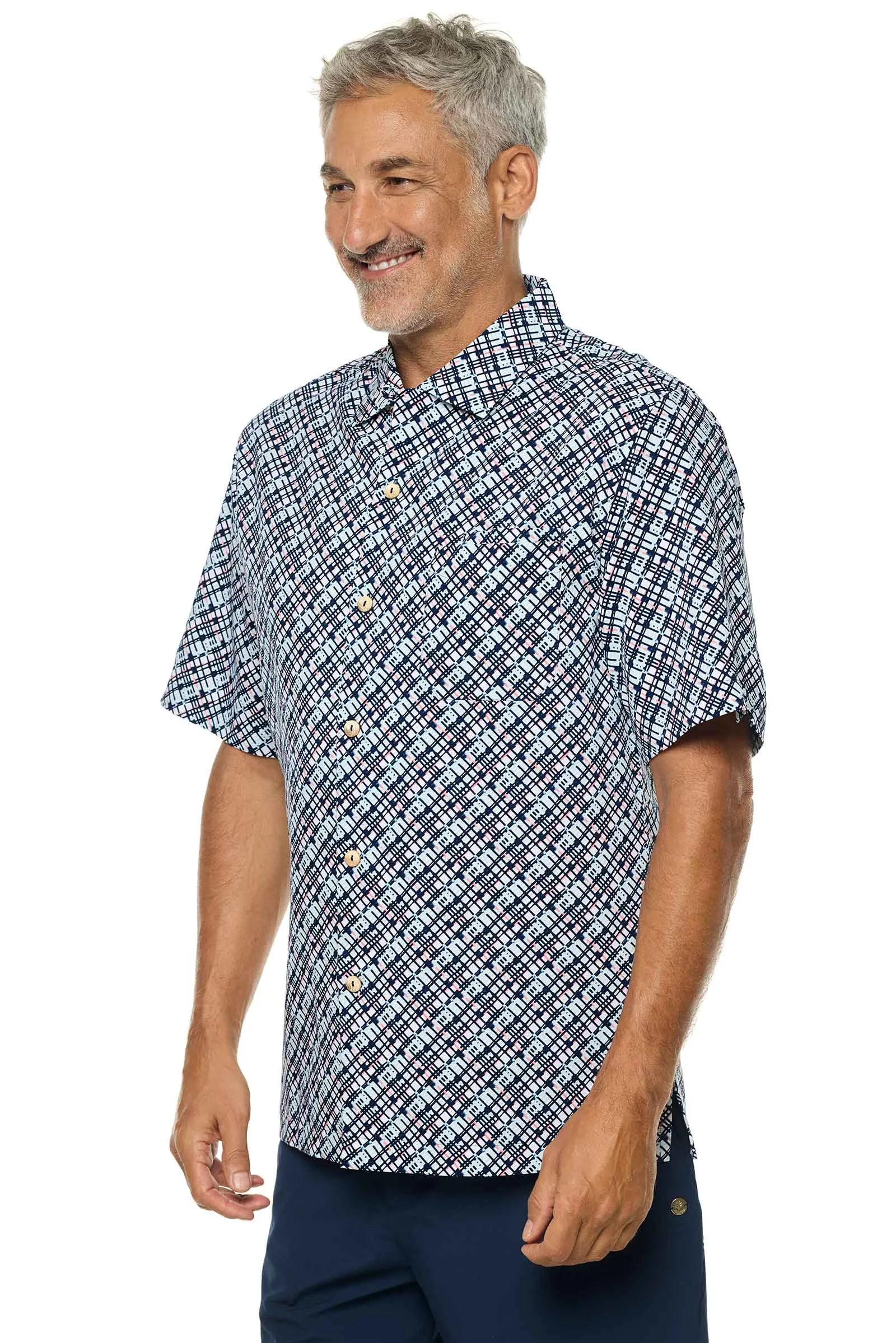 Men's Safari Camp Shirt  |  Navy Gulf Stream Stripe