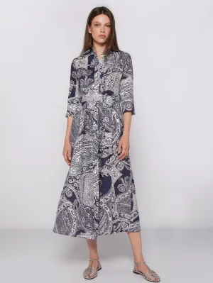 NATALIA DRESS (NAVY PRINT) - VILAGALLO