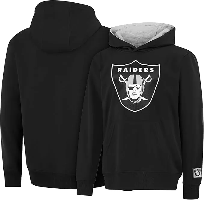 NFL Official Youth Super Soft Hoodie Sweatshirt Pullover - Warm Polyester Blend|Las Vegas Raiders