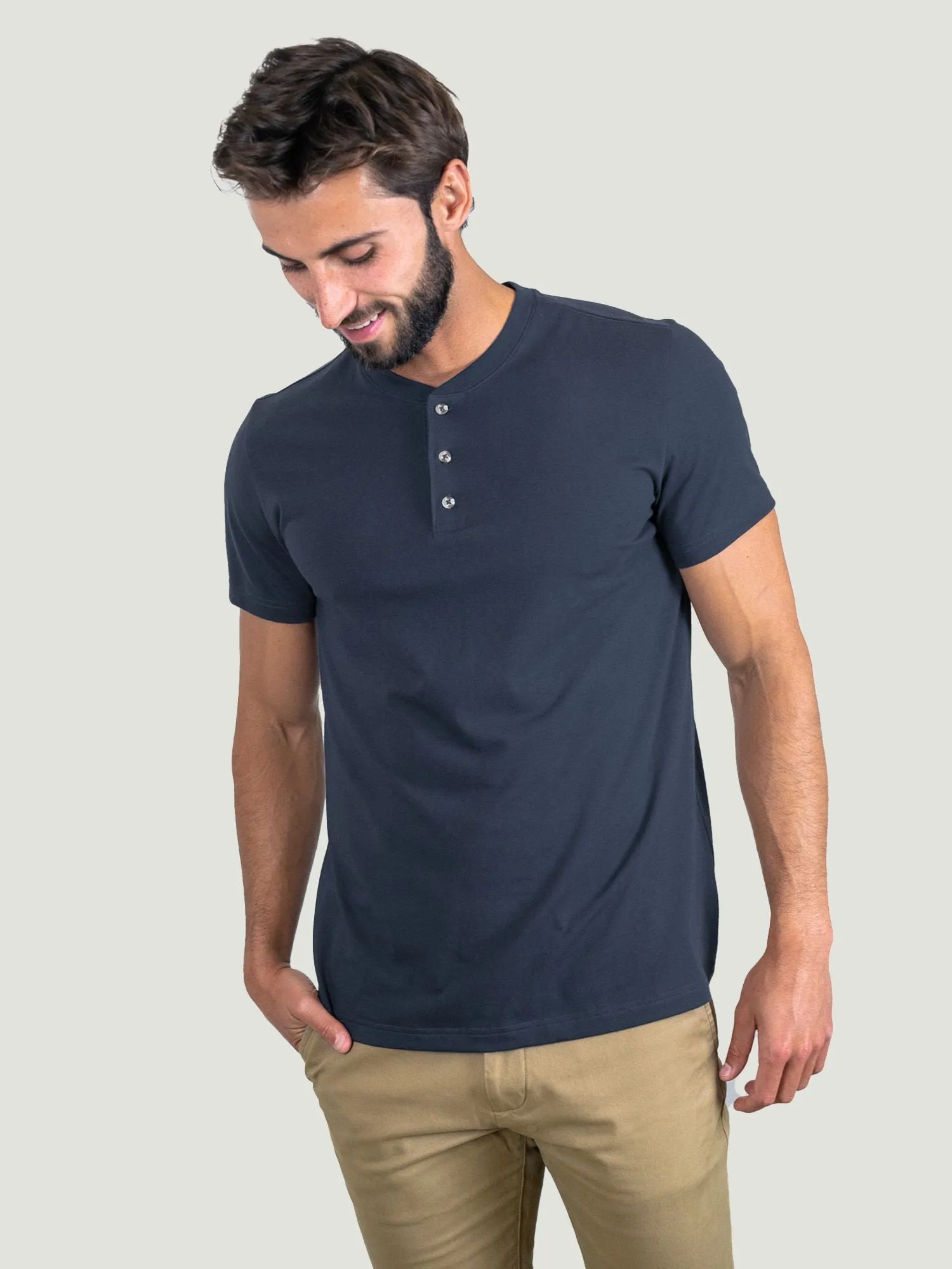 Odyssey Blue Short Sleeve Henley