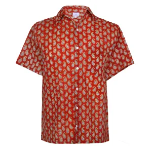 Pallas Red Paisley Men's Short Sleeve Shirt