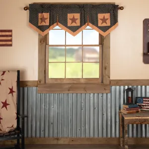 Patriotic Patch Star Block Valance Pleated