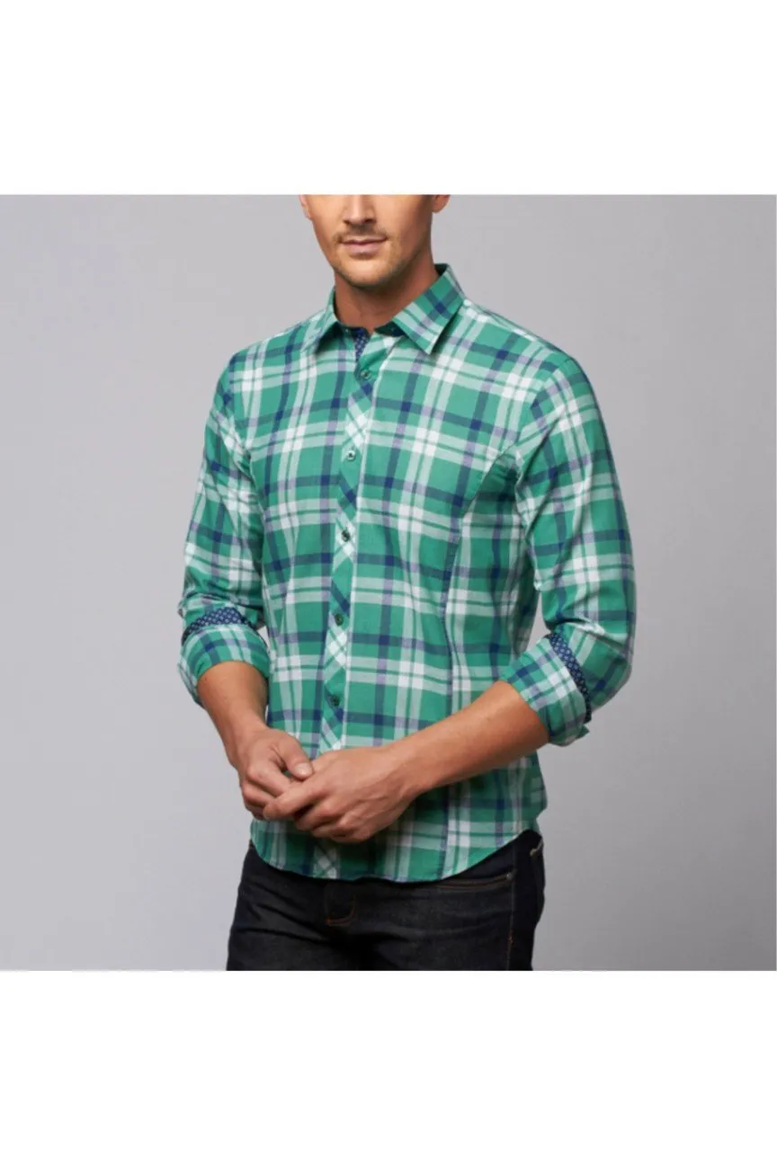 Plaid Linen Shirt - Green