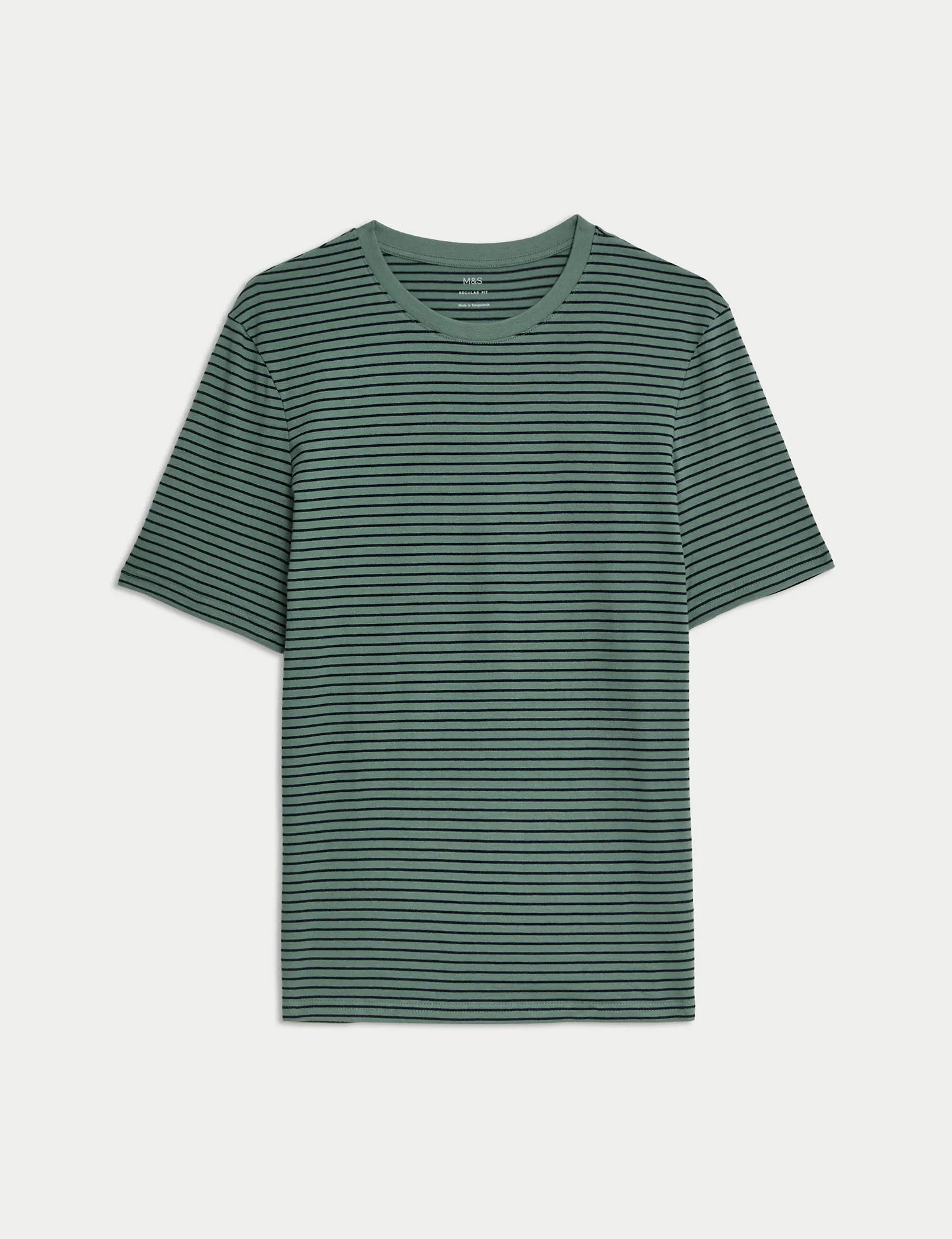 Pure Cotton Striped Crew Neck T-Shirt