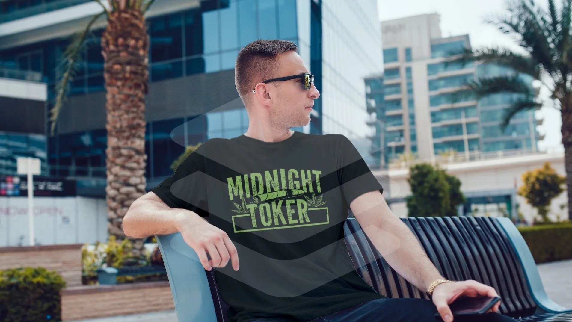 "Midnight Toker" T-Shirt with Joint Graphic - Perfect for Casual Nights