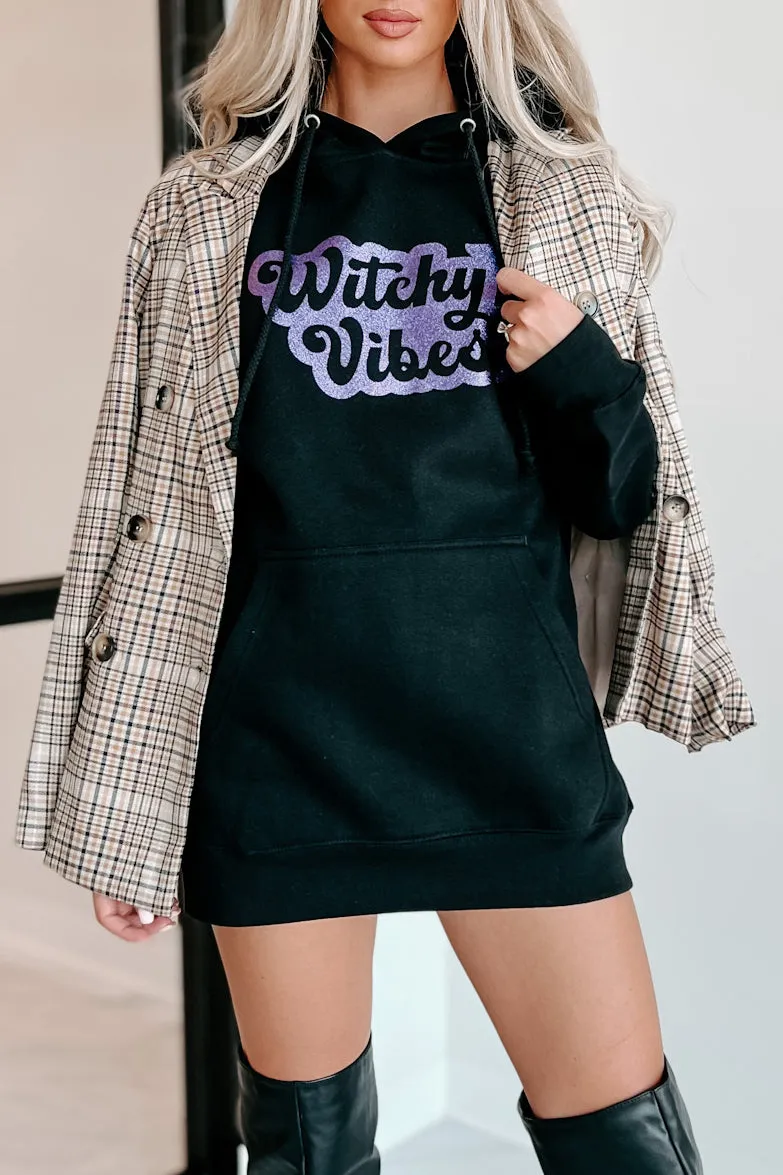 "Witchy Vibes" Glitter Graphic - Multiple Shirt Options (Black) - Print On Demand