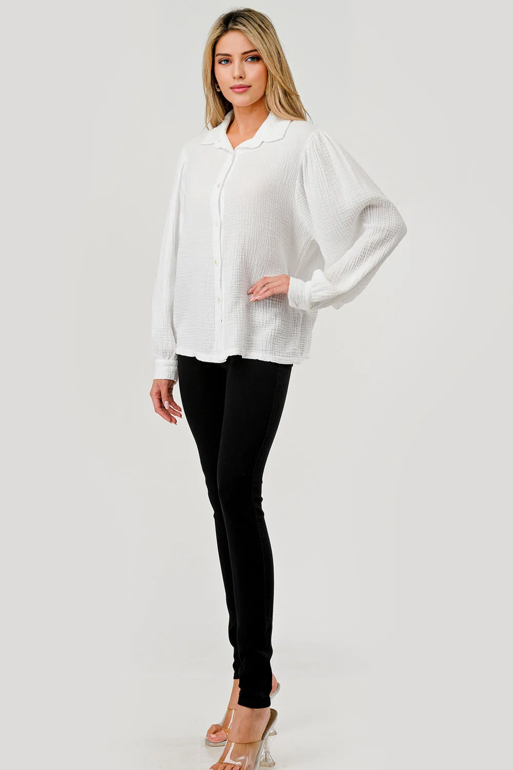 Raw Moda Dahila Cotton Button Shirt